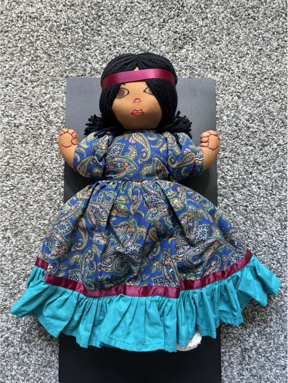 Vintage AZ Made American Indian Doll - 18” Signed